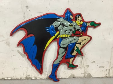 Batman and Robin tin wall hanging decor(12in.x14.25in.)