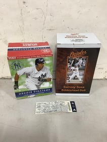 Orioles Sammy Sosa Bobblehead Doll, Bernie Williams Figure *Needs Repair*