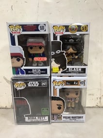 Various Funko Pop Figures (Boba Fett, Slash, Dustin, and more) - New in Box
