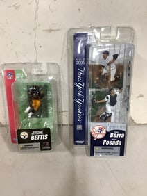 Yankees Yogi Berra and Jorge Posada Figure Set and NFL Jerome Bettis Figure - New in Box