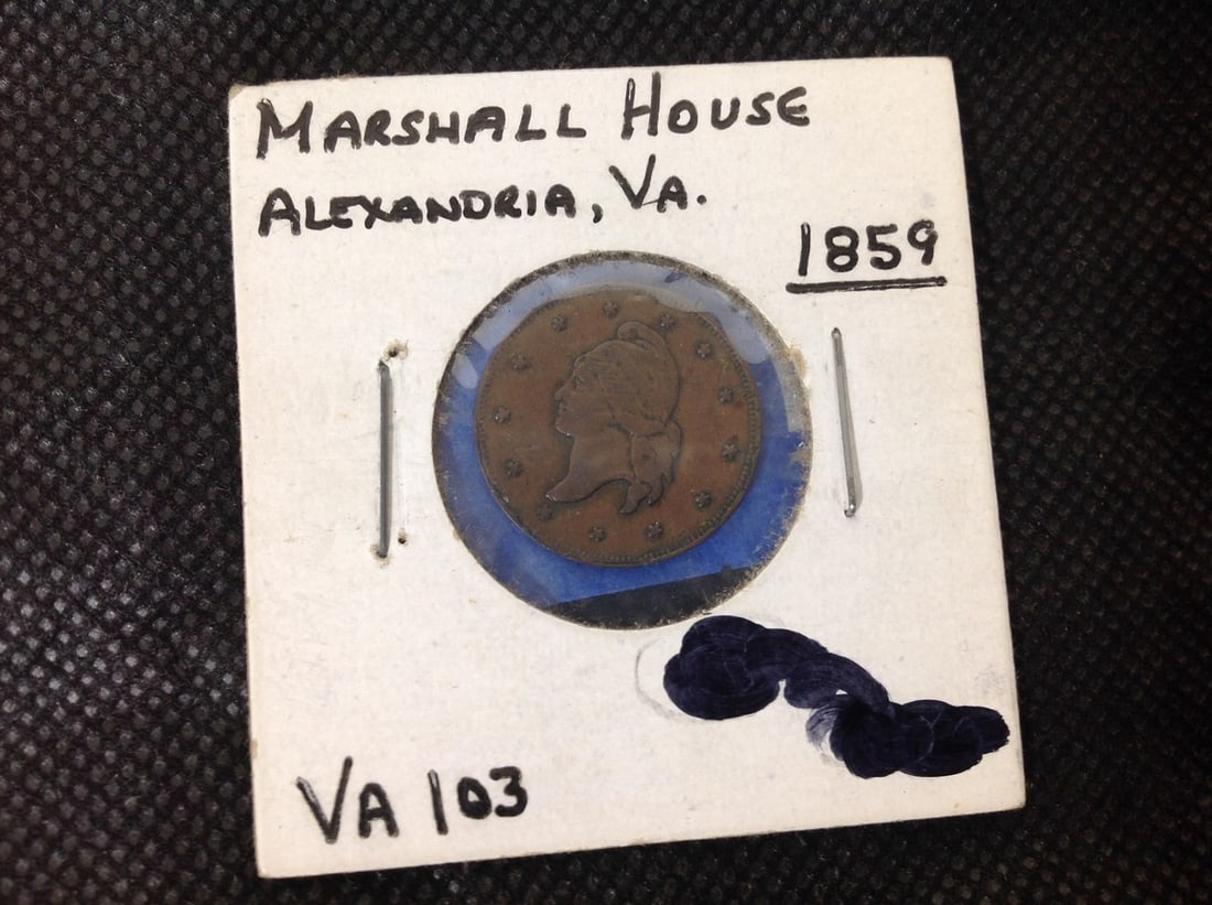 1859 Marshall House Alexandria, VA Civil War Token (1 of 1)