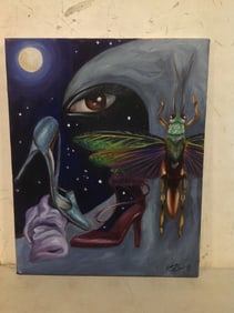 Abstract Canvas Artwork Signed by Kaitlyn Ruitenberg (16inx20in)