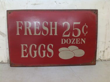 Fresh Eggs Tin Sign (8inx12.5in)