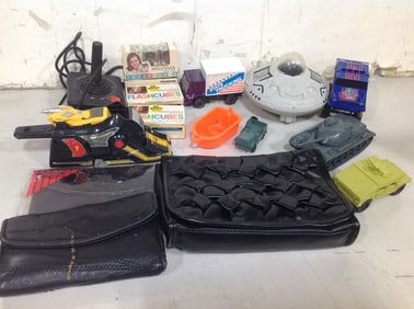 Various Toy Cars, Sylvania Flashcubes, Handbags, and more