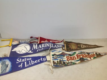 Vintage banners(San Francisco, Oklahoma, and more-longest 24in.)