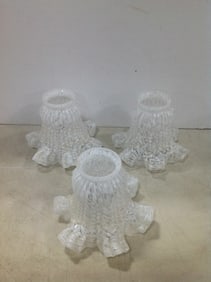 Art deco frosted ruffles glass light shades(4.75in.tall)