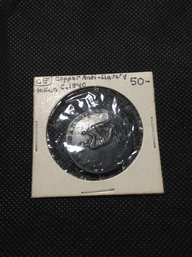 1840 copper anti slavery civil war token: 1840 copper anti slavery civil war token