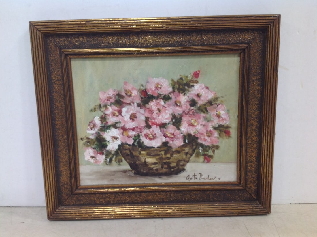 Framed and Signed Floral Painting (12inx13.5in) (1 of 1)