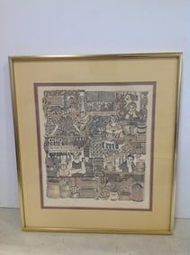 Framed abstract art print(16in.x18in.)