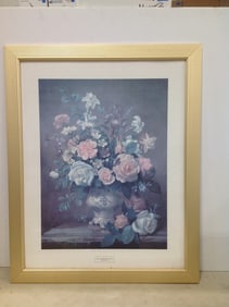 Iris, Narcissi and Roses art print signed Albert Williams(26in.x32in.)