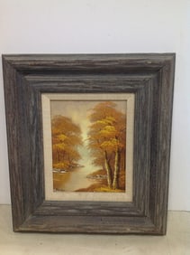 Framed and sigend oil on canvas artwork(16in.x18.5in.)