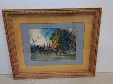 Framed scenic art print(18.5in.x22.5in.)