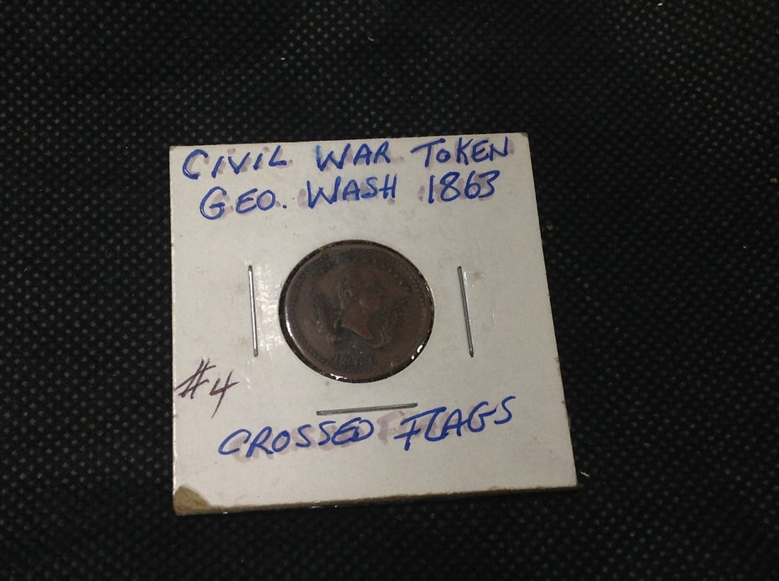 1863 George Washington crossed flags civil war token (1 of 1)