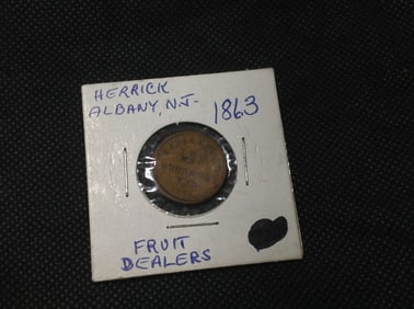 1863 Herrick Albanby NJ fruit dealers civil war token