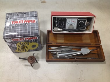 Crime scene toilet paper, Citizen's Band Power SWR and field strength meter, and more