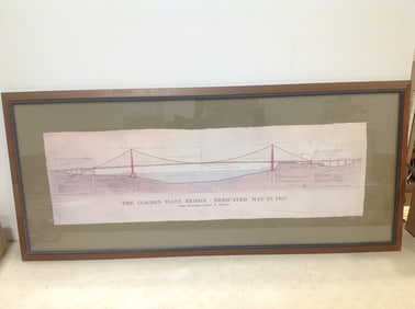 The Golden Gate Bridge 1937 framed print(18.5in.x41in.)
