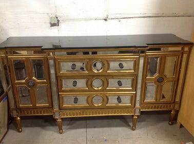 Italian mirror vintage marbletop dresser(71in.x20.5in.x38in.)