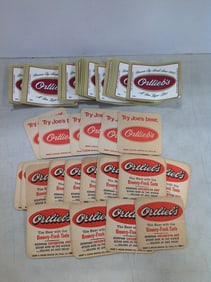 Vintage lot of Ortliers Beer brewing company coasters and labels