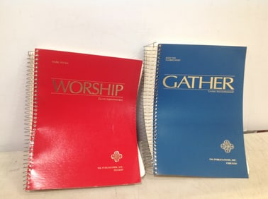Vintage 1980's Christian Guitar accompaniment books(gather and worship)