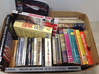 Various books(History of American Art, The Source, Dialogues of Plato, and more)