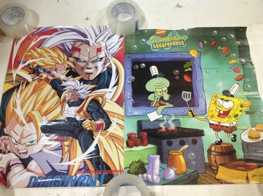 Spongebob and Dragon Ball posters(largest 15in.x20.5in.)