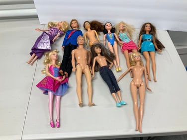 lot of barbie dolls