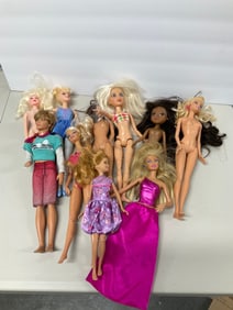 lot of barbie dolls