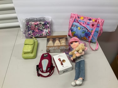 lot of beauty items, purses and more