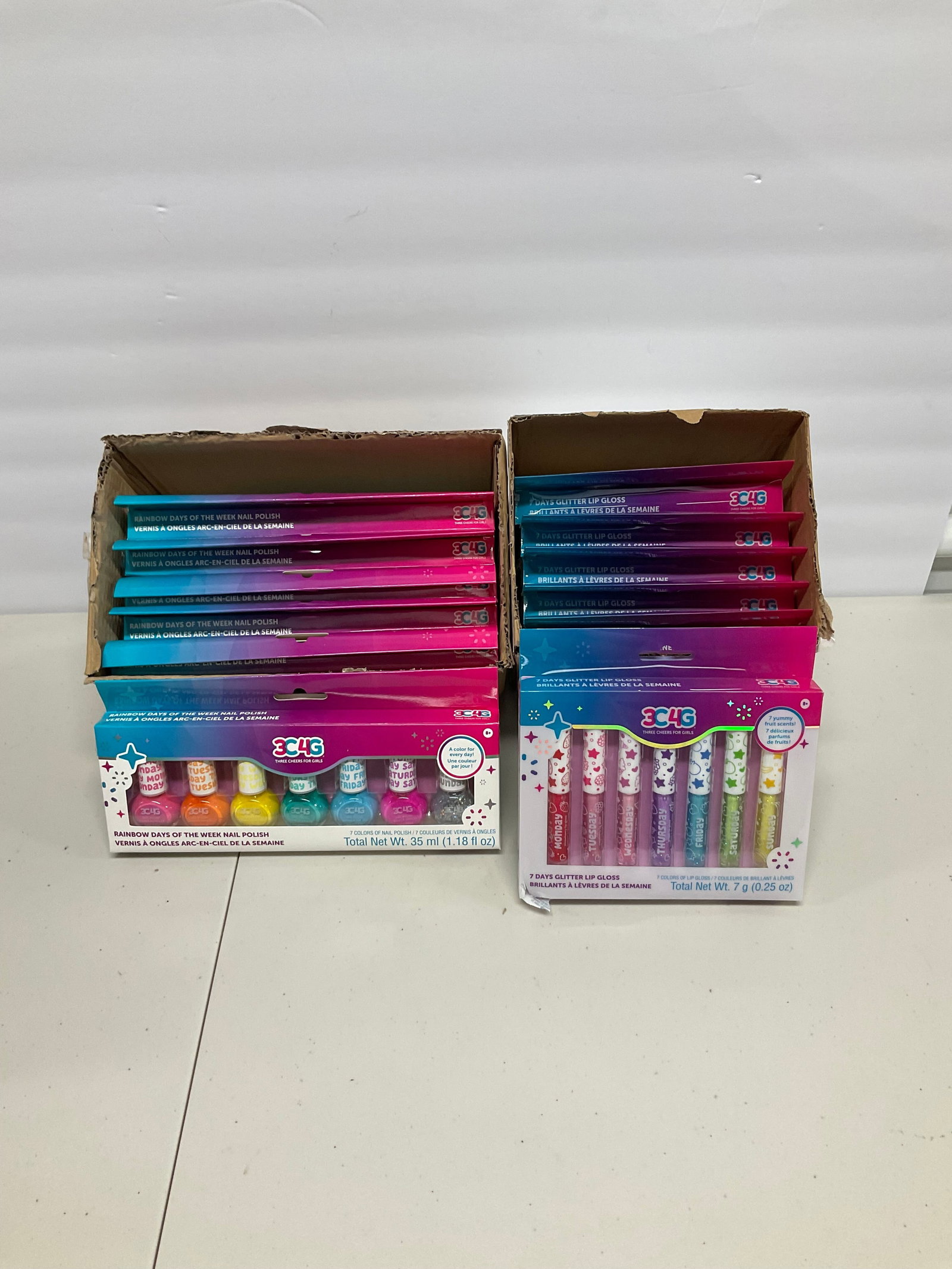 Lot of 6 rainbow lip gloss and nail polish: Lot of 6 rainbow lip gloss and nail polish