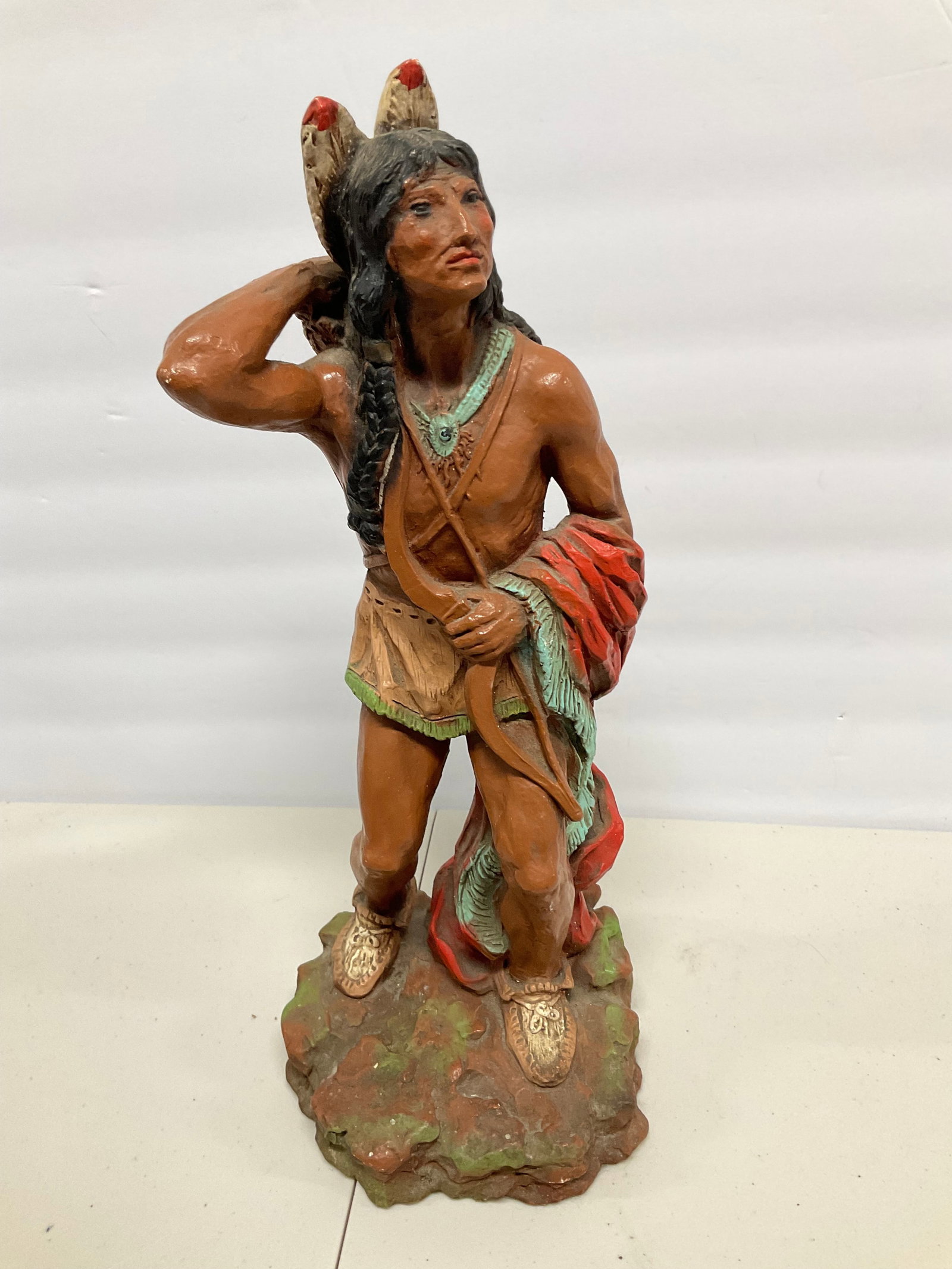 Native American statue 15in tall: Native American statue 15in tall