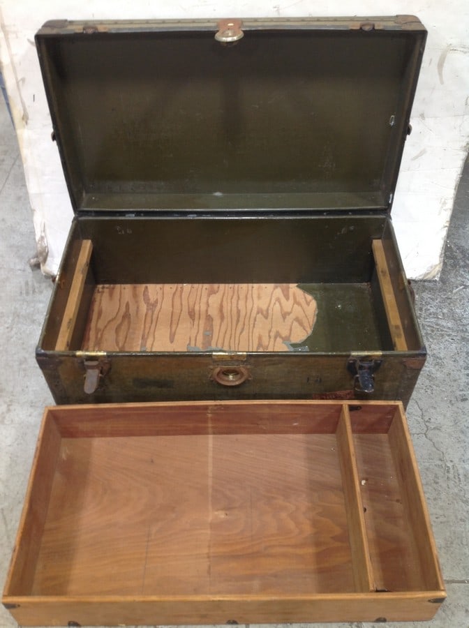 Vintage Military Footlocker (13inx31inx17in) (1 of 1)