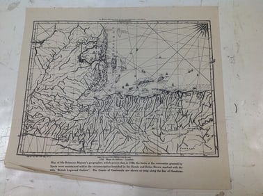 The Bay of Honduras map(15in.x17in.)
