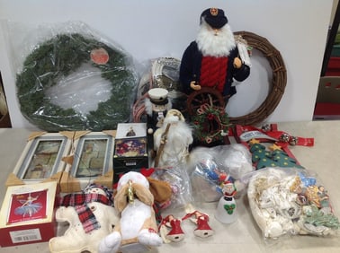 St.Nicholas Square statue(18.75in.tall), Christmas ornaments, wreaths, and more