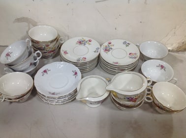 Decorative plates, cups, gravy boat(Theodore Haviland and more-3in.tallest)