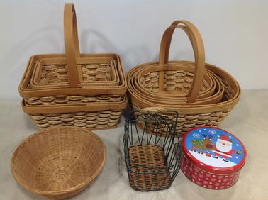 Various baskets and tin container(various sizes)