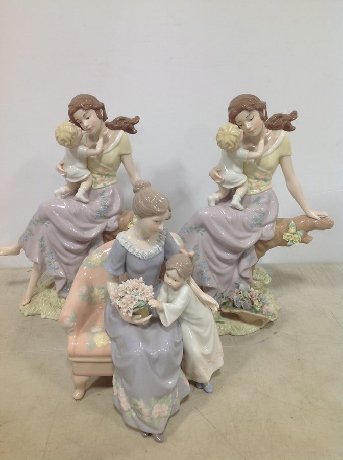 Porcelain statues(11in.tallest): Porcelain statues(11in.tallest)