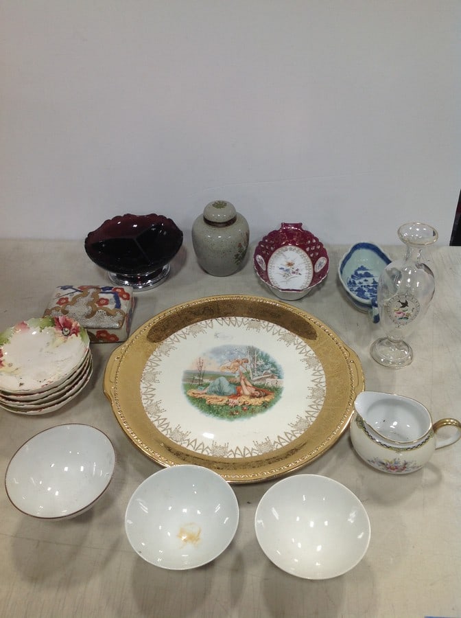 Decorative plate(14in. handle to handle), bowls, ceramic jar with lid, and more (1 of 1)