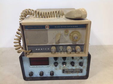 Vintage Apelco radio telephone(Model AE-100M) and Micrologic ML-200 Loran C