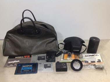 Vintage camera accessories, manuals, and more