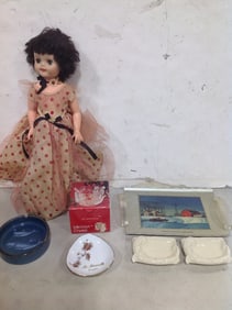Ceramic doll, Company for Supper by Dale Nichols tray, and more