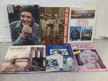 Vintage M.A.S.H. puzzle(250pcs.), The Ultimate Baseball book, Model Trains book, and more