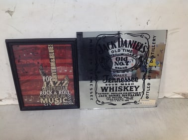 Jack Daniels decorative mirror(12in.x12in.) and wall decor