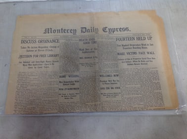 Monterey Daily Cypress 1906 newspaper