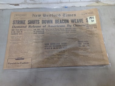 1927 Cape Cod New Bedford Times newspaper