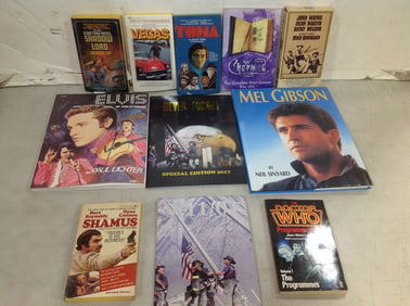 Various Books (Doctor Who, Mel Gibson, Never Forget, and more