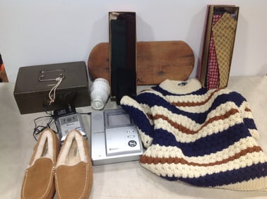 Shower Filter, Swann Bluetooth Doorbell, Fireside Slipper (8W), Pallas Hand Loomed Sweater (Size: