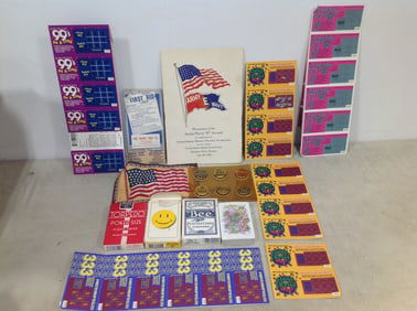 Various Playing Cards, Beer Caps, Lottery Scratch offs, and more