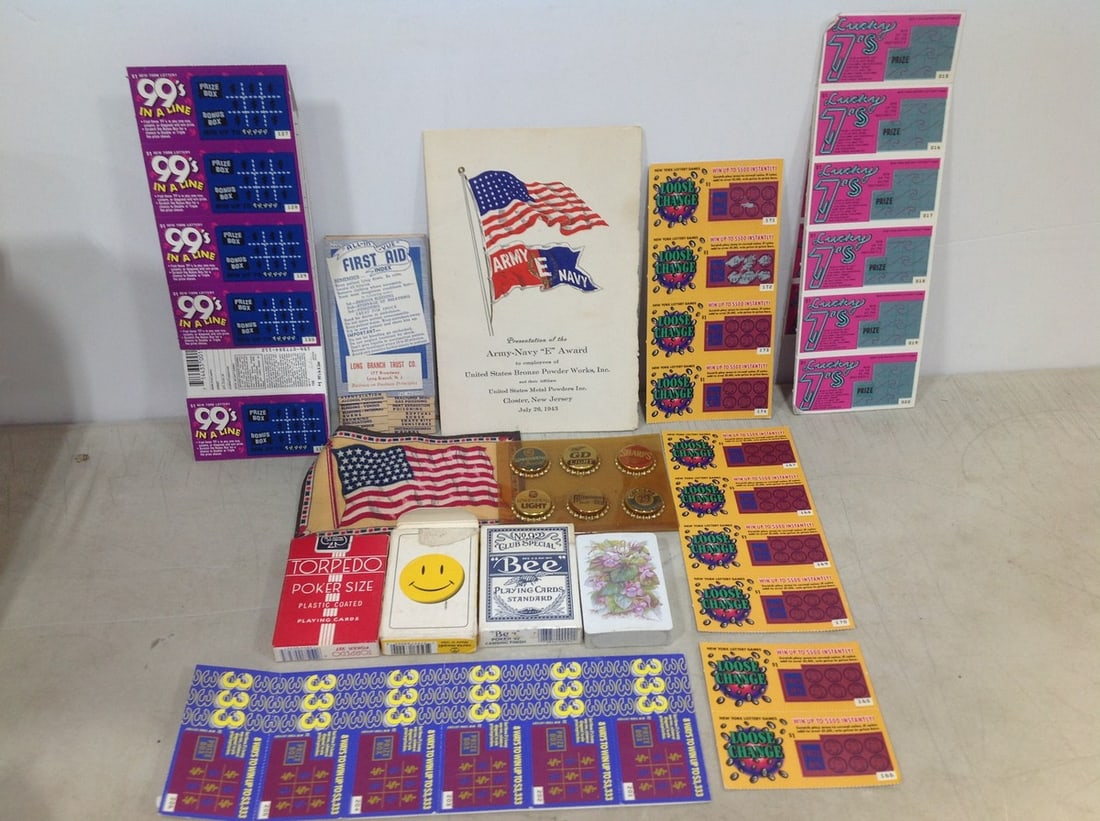 Various Playing Cards, Beer Caps, Lottery Scratch offs, and more: Various Playing Cards, Beer Caps, Lottery Scratch offs, and more