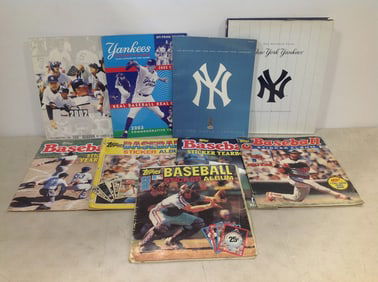 Various Baseball Yearbooks, Topps Sticker Albums, and more