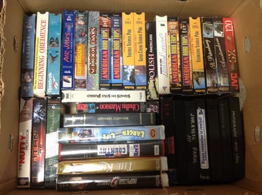 VHS tapes(Jurassic Park, The Nutty Professor, Inspector Gadget, and more)